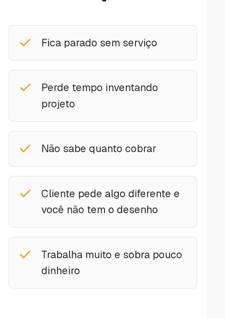 Detalhes incluídos em cada projeto